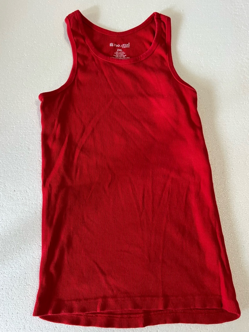 Evolution In Design Red Ribbed Tank - 2XL (M)
